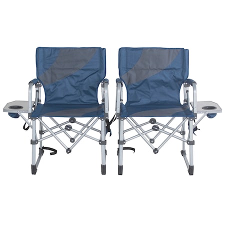 Sportsman Series Folding Camping Chair with Side Table and Padded Armrest - Set of 2